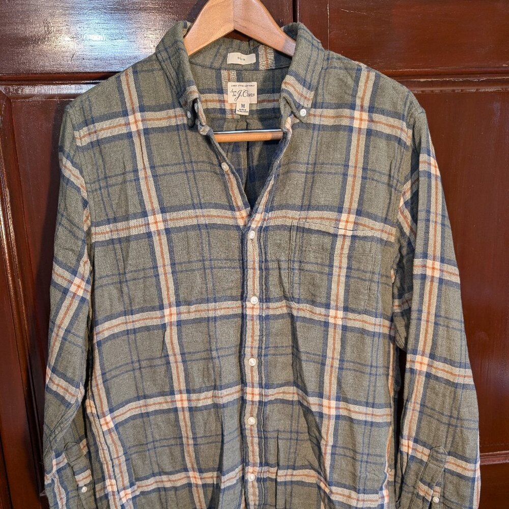 J Crew Double Weave Slim Fit Plaid Shirt - M